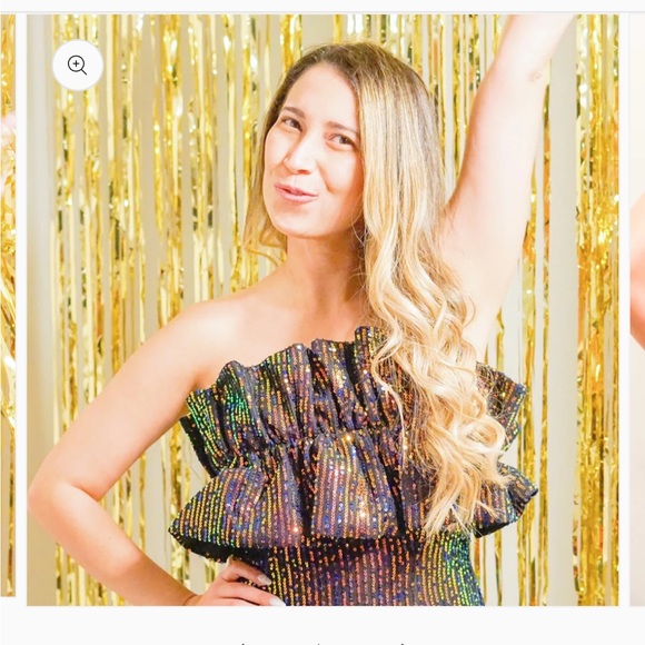 Thirty Thirty Blue multicolor sequin HOCO dress size large - Picture 8 of 11